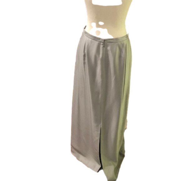𝅺INC Gunmetal Gray Silk Maxi Pencil Skirt, Size 10 - Picture 9 of 9